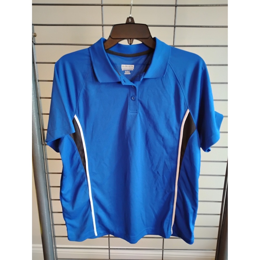 Augusta‎ Sportswear Womens Blue Moisture Management Polo Shirt Size Large